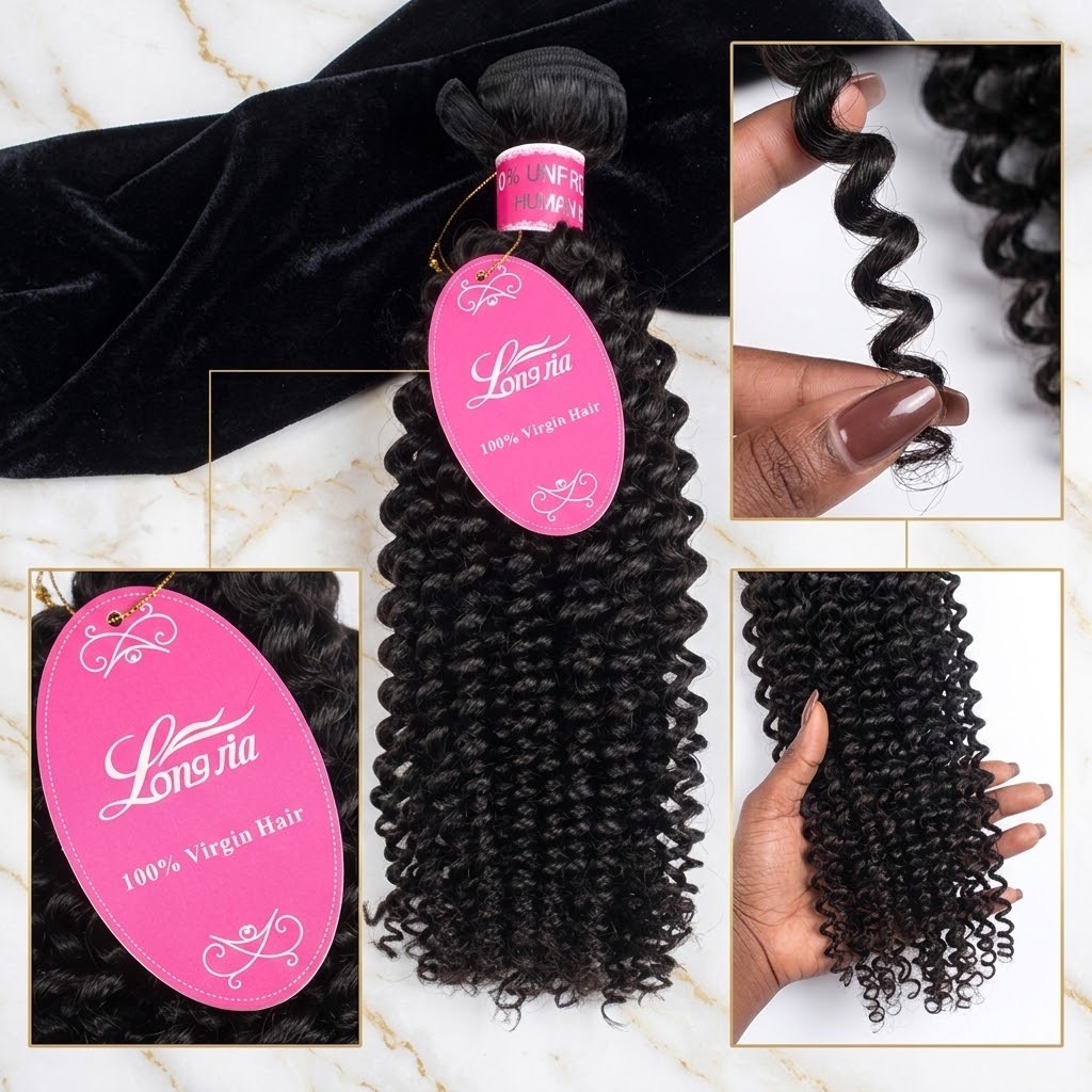 10A Deep Curly Brazilian Human Hair Bundles Weave
