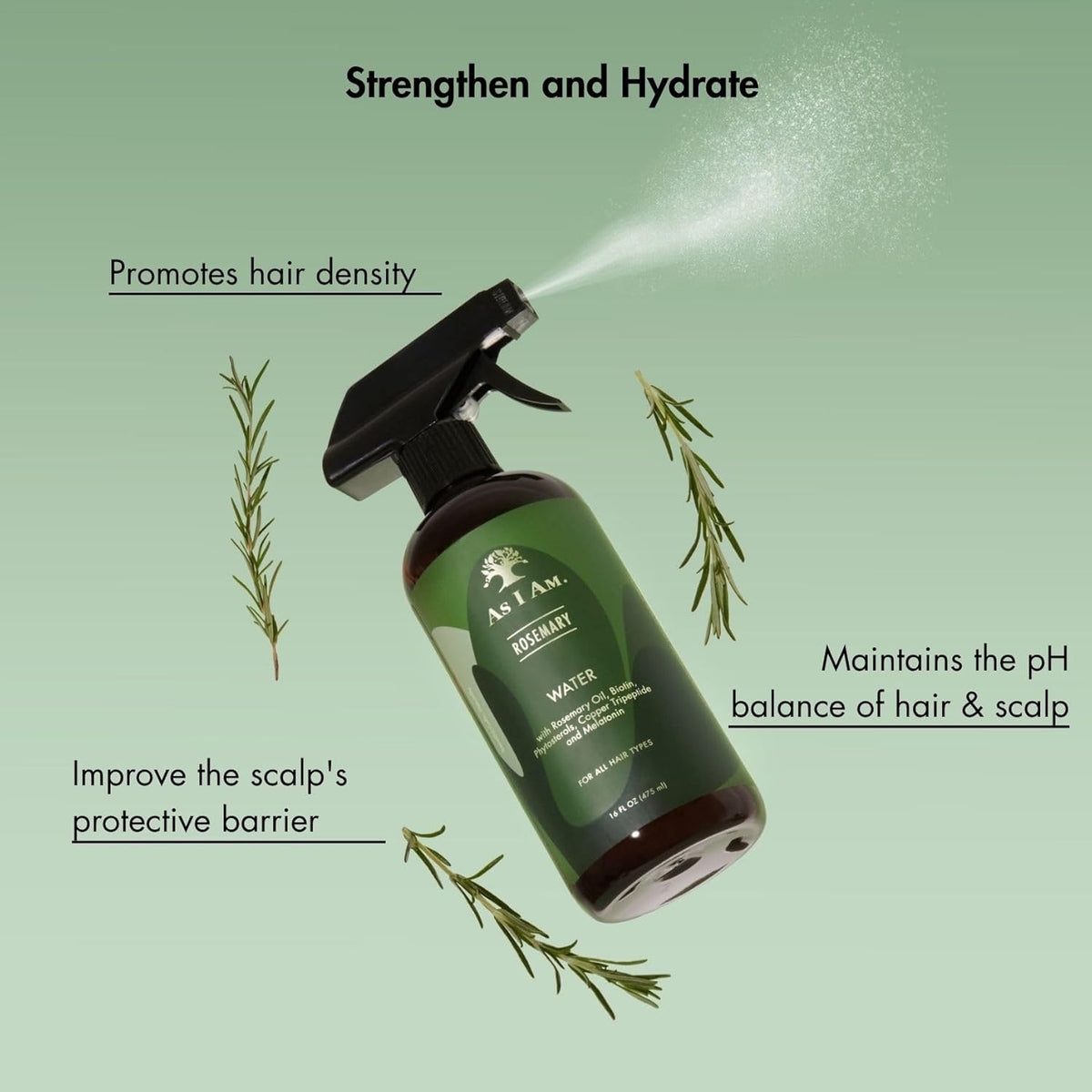 As I Am Rosemary Water Spray 475ml