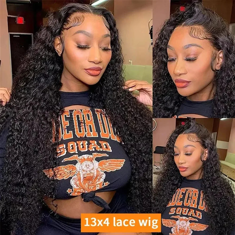 13x4/13x6/5x5 Deep Wave Glueless Lace Wig – Remy Brazilian Human Hair, 250% Density, 16–42 Inch