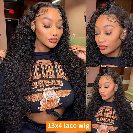 13x4/13x6/5x5 Deep Wave Glueless Lace Wig – Remy Brazilian Human Hair, 250% Density, 16–42 Inch