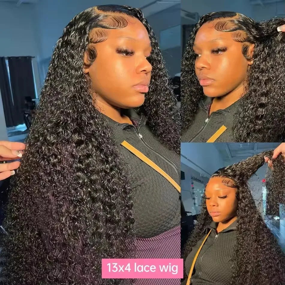 13x4/13x6 HD Lace Deep Wave Frontal Wig – 200% Density, 100% Human Hair, Up to 40 Inch