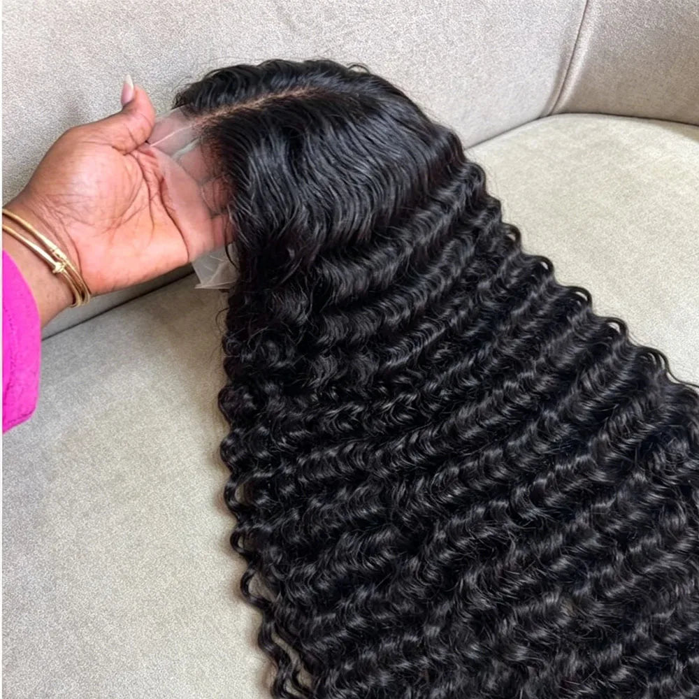 13x4/13x6/5x5 Deep Wave Glueless Lace Wig – Remy Brazilian Human Hair, 250% Density, 16–42 Inch