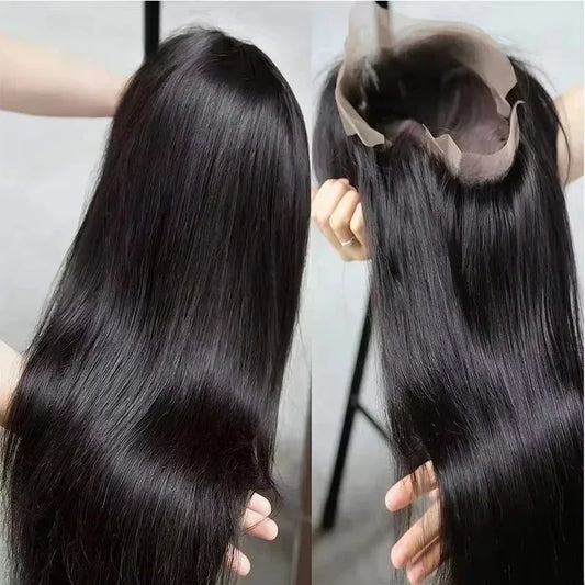 13x4/13x6 HD Lace Bone Straight Glueless Wig – Brazilian Human Hair, 36–40 Inch
