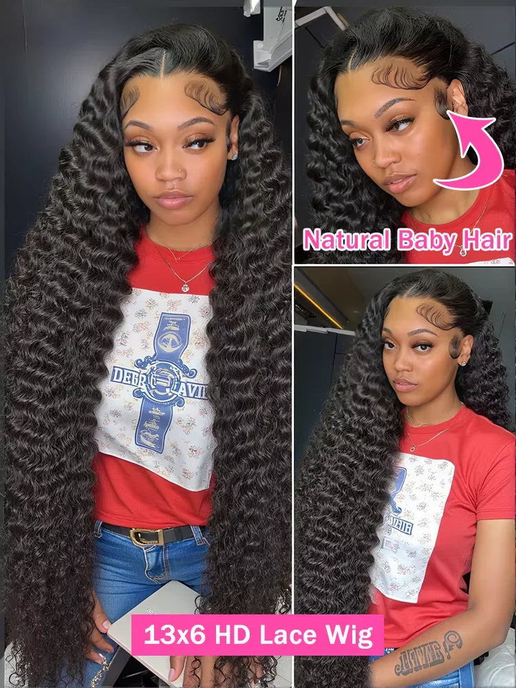 Burmese Raw Curly Lace Front Wig – 250% Density, 13x4/13x6 HD Lace, 30 Inch