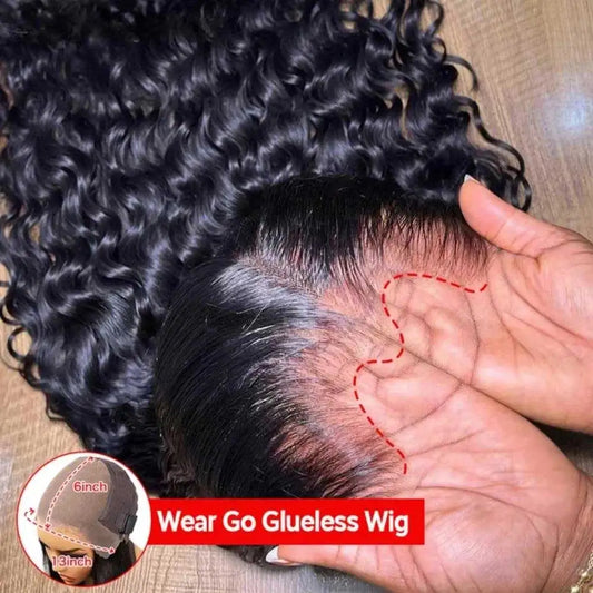 Loose Deep Wave Glueless Lace Wig – 13x4/13x6 HD Lace, Remy Human Hair, 40–42 Inch