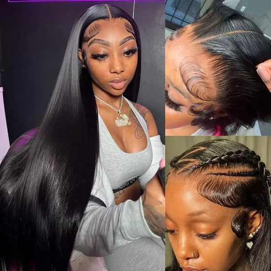 13x4/13x6 HD Lace Bone Straight Glueless Wig – Brazilian Human Hair, 36–40 Inch