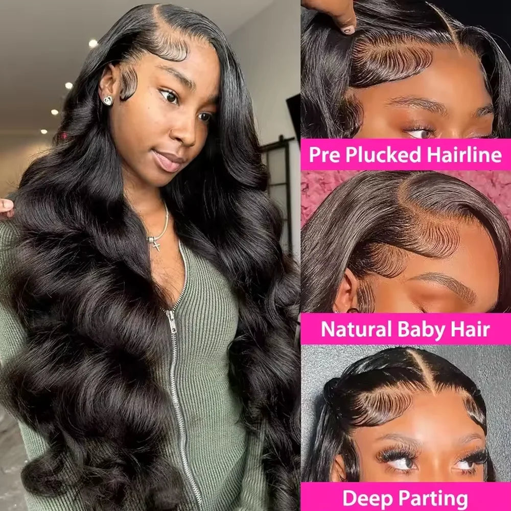 Raw Peruvian Body Wave Lace Wig – 250% Density, 13x4/13x6 HD Lace, 40–42 Inch