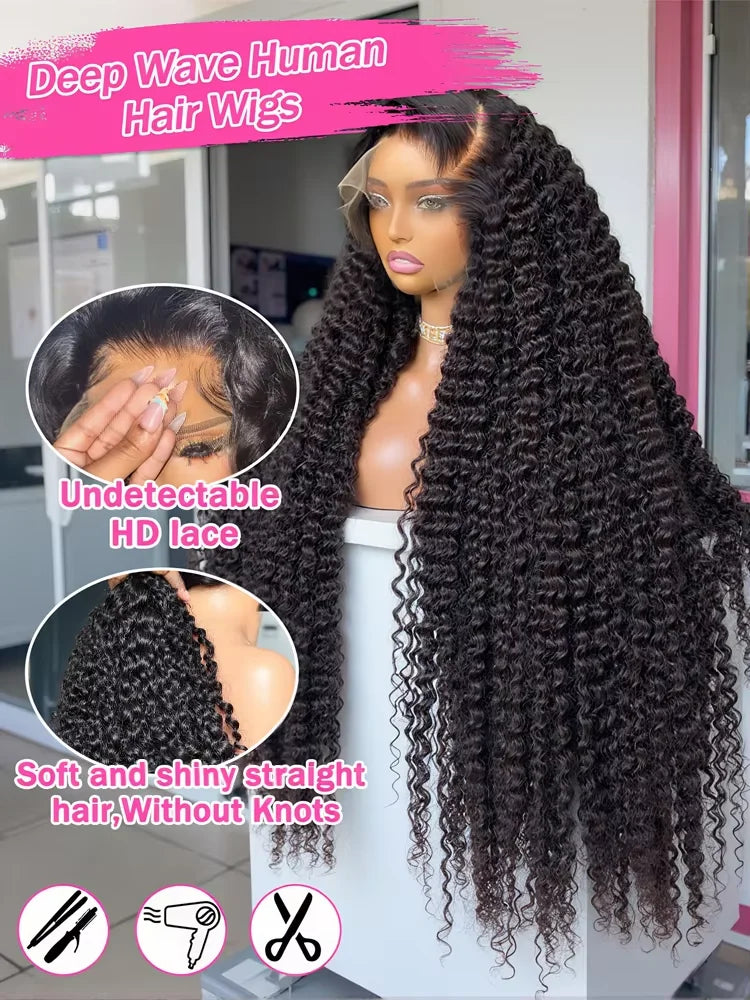 Burmese Raw Curly Lace Front Wig – 250% Density, 13x4/13x6 HD Lace, 30 Inch