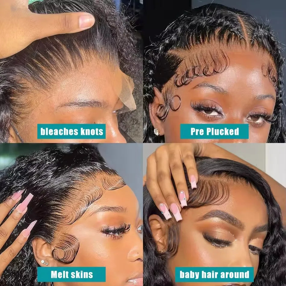 13x4/13x6 HD Lace Deep Wave Frontal Wig – 200% Density, 100% Human Hair, Up to 40 Inch
