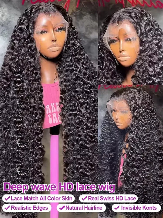Burmese Raw Curly Lace Front Wig – 250% Density, 13x4/13x6 HD Lace, 30 Inch