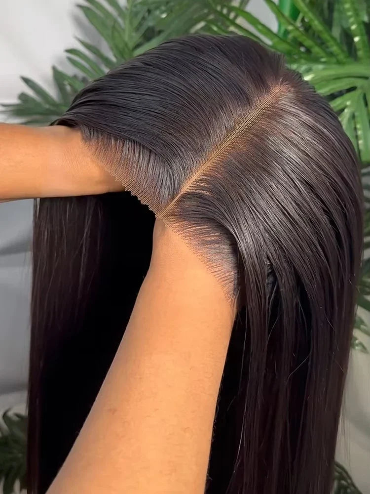 13x4/13x6 HD Lace Bone Straight Glueless Wig – Brazilian Human Hair, 36–40 Inch