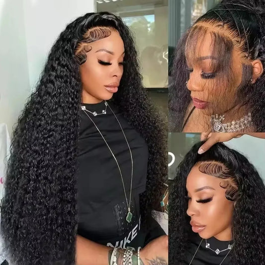 13x4/13x6 HD Lace Deep Wave Frontal Wig – 200% Density, 100% Human Hair, Up to 40 Inch