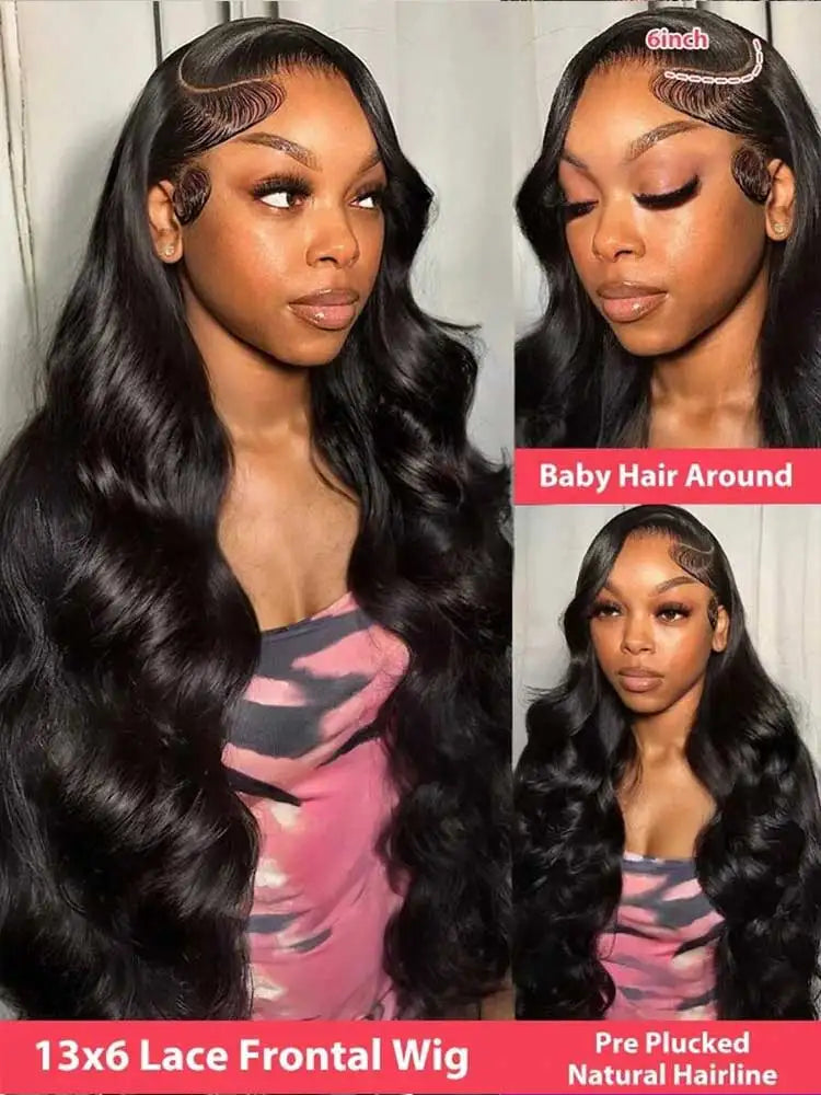 13x4/13x6 HD Lace Front Body Wave Wig – 100% Human Hair, 250% Density, 40–42 Inch