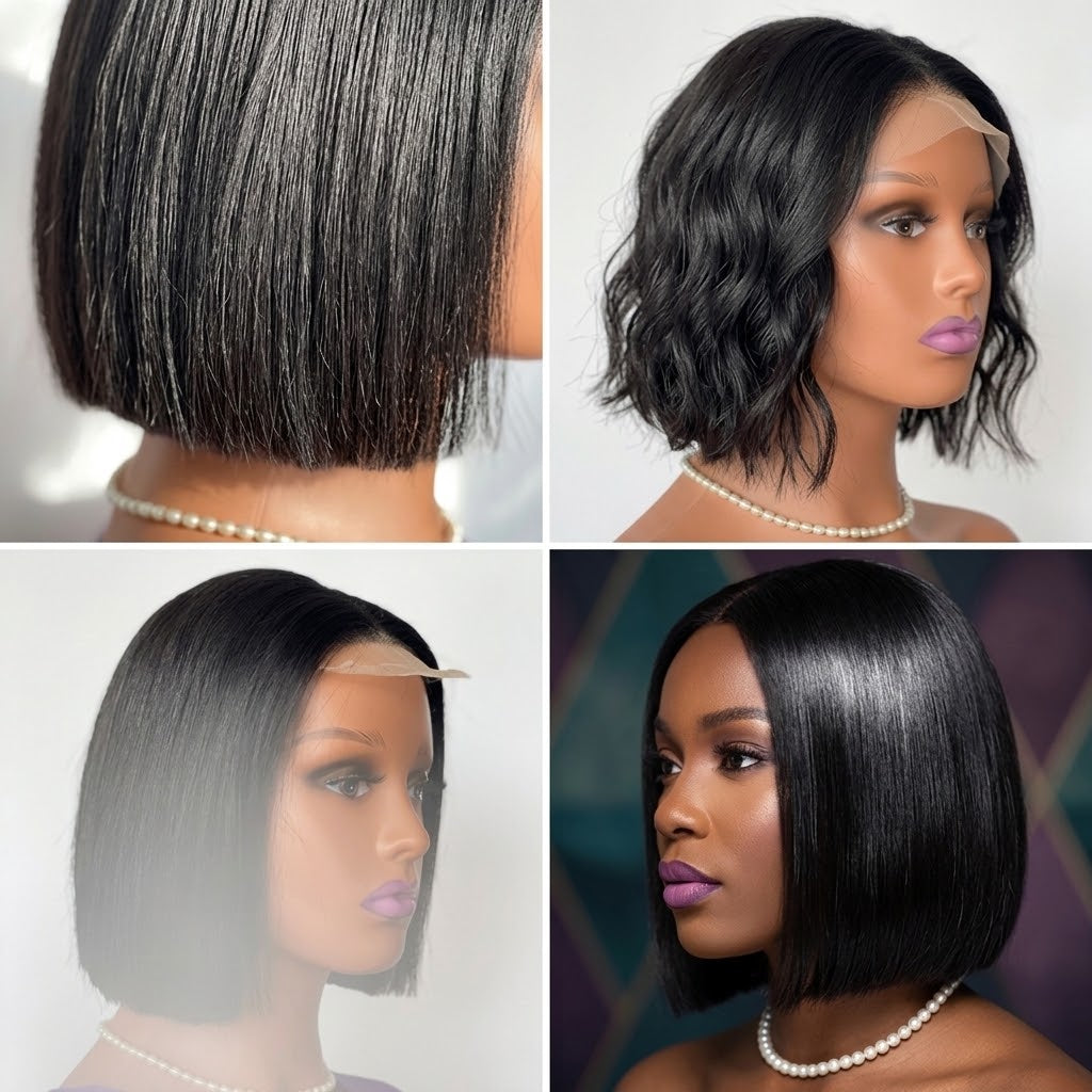 12A Vietnam Bone Straight Bob Human Hair Wigs
