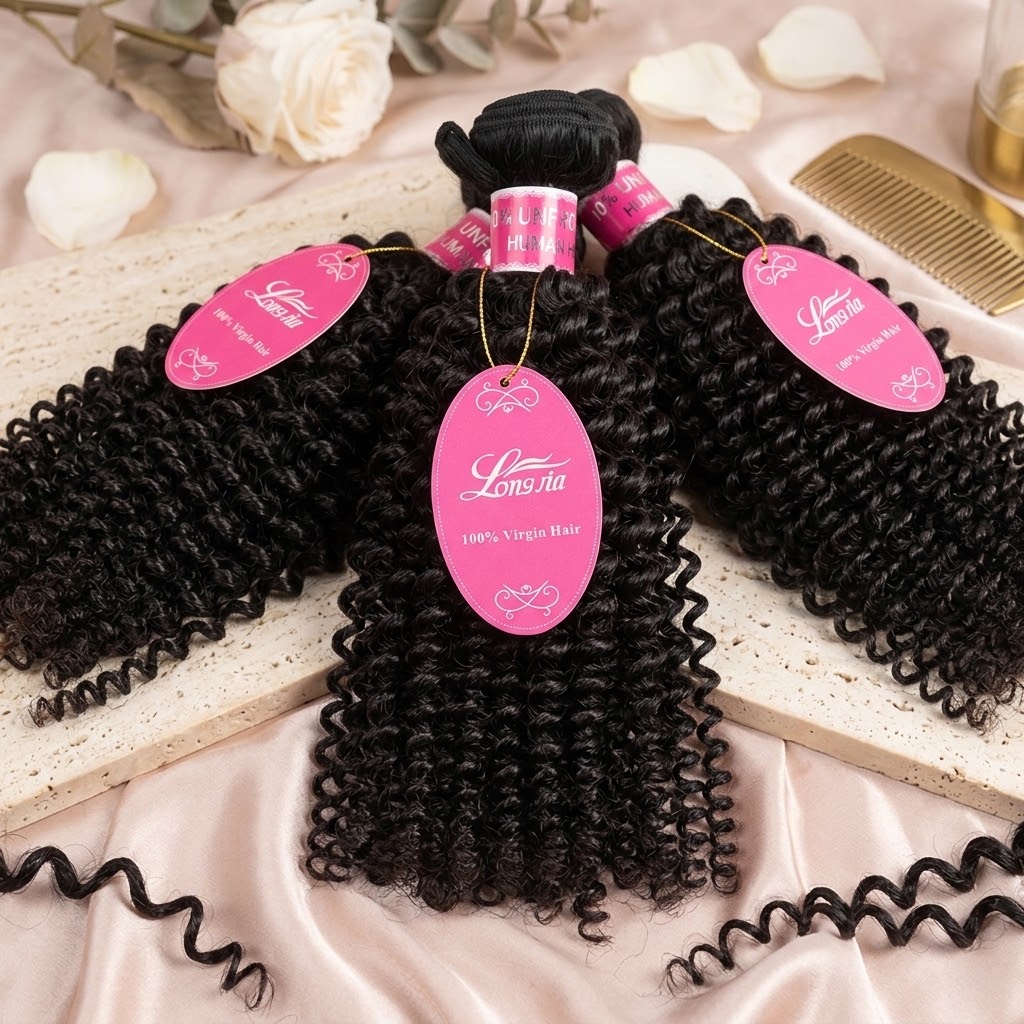 10A Deep Curly Brazilian Human Hair Bundles Weave