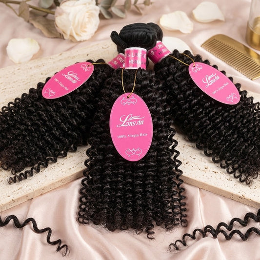 10A Deep Curly Brazilian Human Hair Bundles Weave