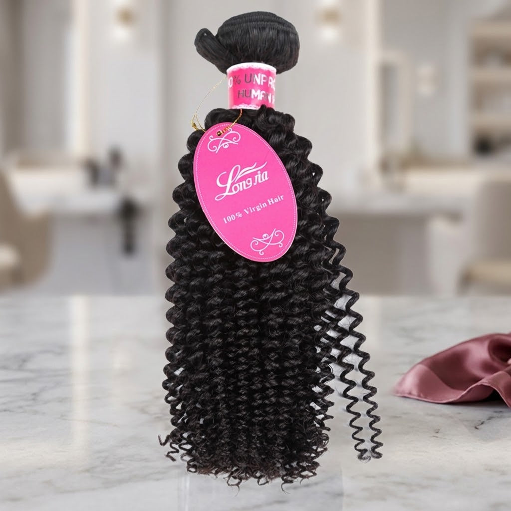 10A Deep Curly Brazilian Human Hair Bundles Weave