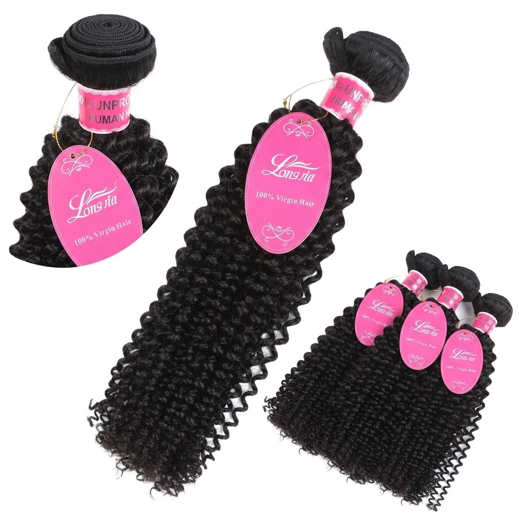 10A Deep Curly Brazilian Human Hair Bundles Weave